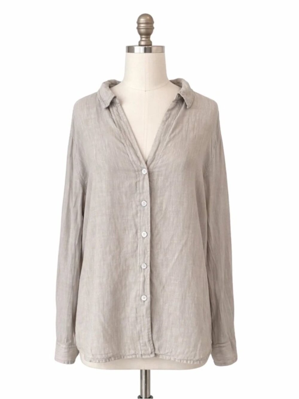 Tommy Bahama 100% Linen Button Front Shirt Beige Relaxed Long Sleeve Size L